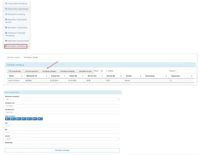 Dienstplan Screenshot