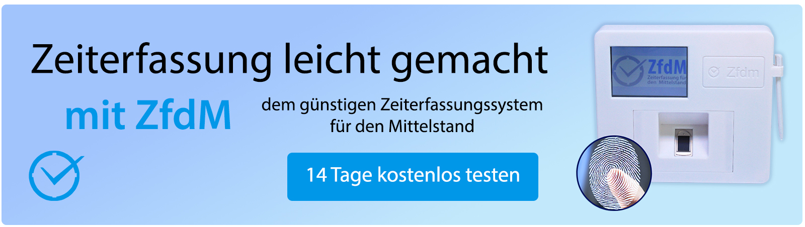 Zeiterfassungssystem mit Fingerabdruck